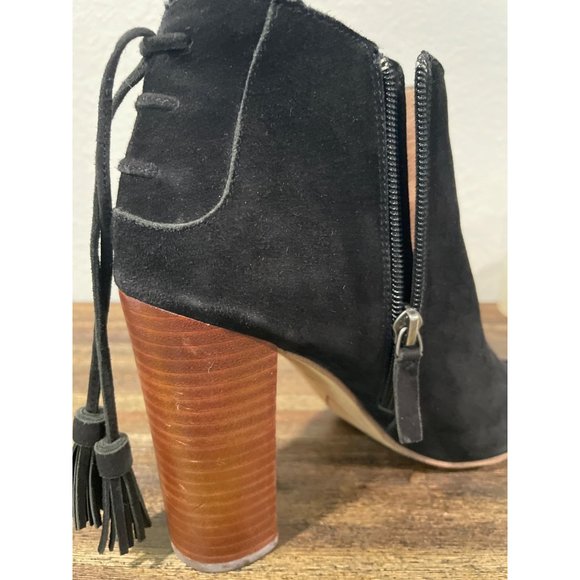 Halogen Warin Black Suede Open Toe Bootie - Picture 2 of 9